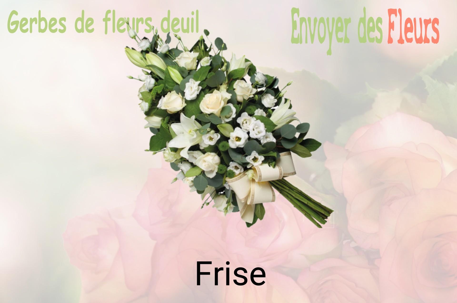 Gerbe de fleurs de deuil livrée à Frise